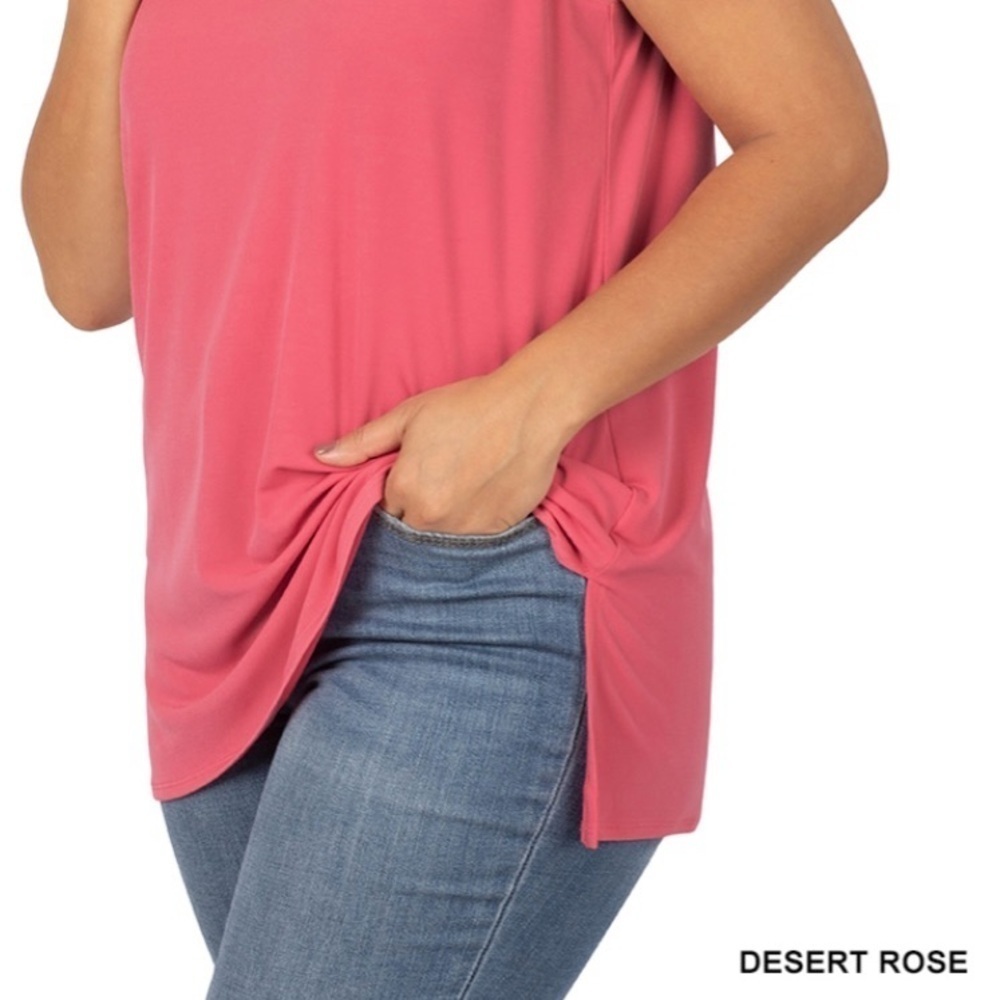 New!Plus Size Desert Rose Sleeveless Split Hem Women Top Size 1X 2X 3X - Picture 3 of 4
